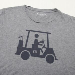 Travis Mathew Shirt Mens Large Gray Golf Cart Beer Graphic Tee Funny Cotton